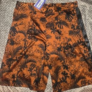 Kahlana Barfield Brown Future Collective Floral Print High Waist Satin Shorts